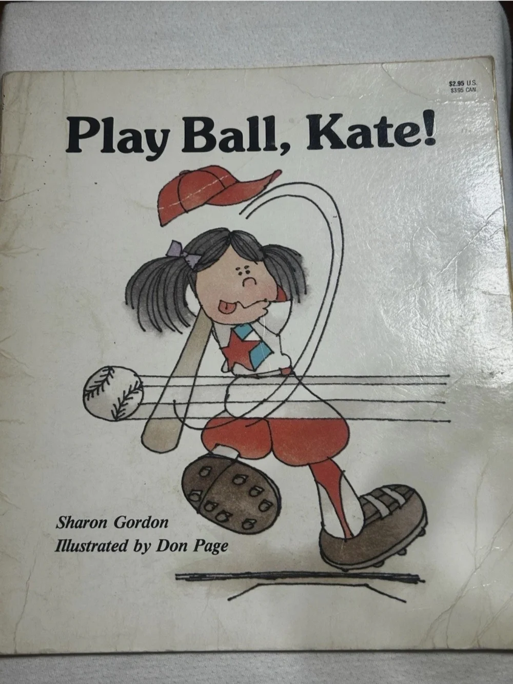 Play Ball, Kate! Children's Book - Illustrated Kid's Sports Story (White & Red)